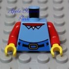 NEW Lego Med Medium Blue MINIFIG TORSO Boy Girl Kid w/Mr Krab's Red Shirt Arms