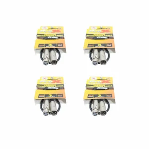 4 Pack-Pro X 3 Ft. Balanced XLR3-F to XLR3-M Premium Audio Microphone Cable - Picture 1 of 6