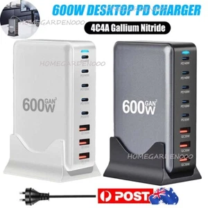 8 Port Fast GaN 600W Multi USB-C Wall Charger Quick Charging QC PD Type C USB - Picture 1 of 20
