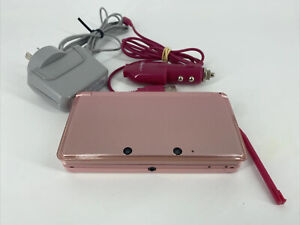 Genuine Nintendo 3DS Console Pink Handheld With Chargers SD Card Stylus VGC
