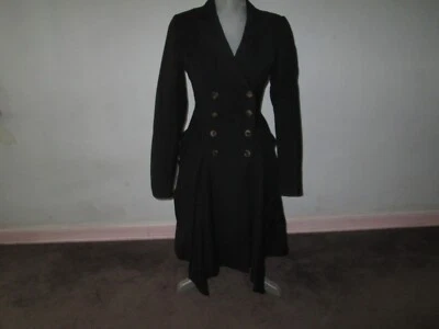 Abrigo Steampunk All Saints "Gwen" Lino Carbón + Lana Doble Pecho ~ 8 Foto 1 de 4