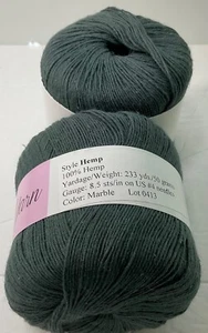 lucci Yarns Hemp Lot of 2 Marble (Grayish/Green) 1 LabelMissingNew - Picture 1 of 3