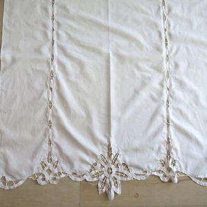 Mainstays Sheer White Tiers-Battenberg Curtain Panel 30" W x 36" L One Panel - Picture 1 of 9