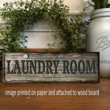 Laundry Room Sign Shelf Sitter Vintage Style Farmhouse Home Decor 8x3x1/8