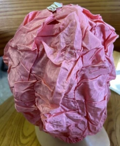Vintage Women’s Boudoir Night CAP Cloche HAT Pink Flapper Deco Roaring 20’s - Picture 1 of 8