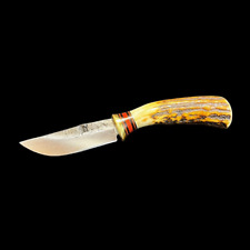 Fixed Blade Behring Made Forged 3" EDC Sambar Stag with Brass Guard DH-2060