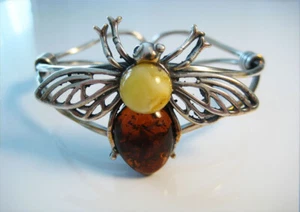 Genuine Amber Stylish Baltic Amber Bracelet Silver plated Handmade !!! - Picture 1 of 5