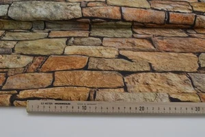 Digitaldruck Stoff mit Steinmauer Stoff mit Mauer Steinestoff Stoff mit Steinen - Bild 1 von 4