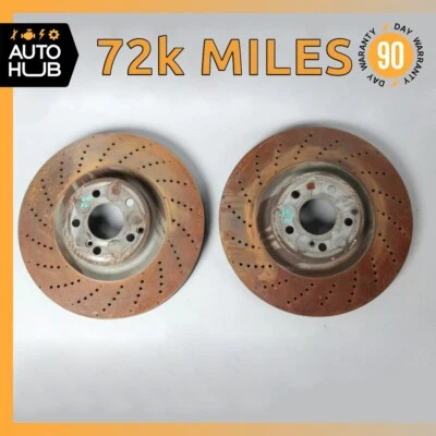 Rotores de freno de disco perforados delanteros izquierdo y derecho OEM 72k Mercedes W204 C63 AMG E550 Foto 1 de 4