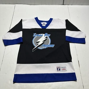Tampa Bay Lightning Jersey Youth L 14-16 Blue Hockey Jersey USA Made Casual - Picture 1 of 11