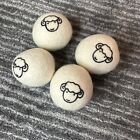 4 Reusable Wool Dryer Balls Natural Laundry Fabric Softener Sheep Organic New