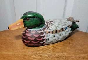 VINTAGE WOODEN DUCK DECOY GREEN HEAD TEAL BODY MALLARD - Picture 1 of 9