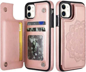 Leather Wallet Card Holder Back Phone Case Cover For Samsung S21 S20 S10 A51 A71 - Picture 1 of 40