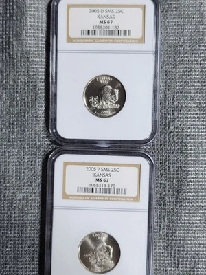 💎💎2005 D&P SMS 25C KANSAS MS67 NGC DUO! Great Value Free Shipping 💎💎 - Image 1 of 4