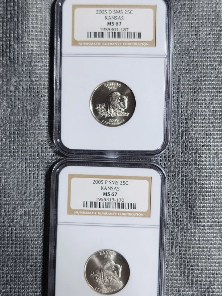 💎💎2005 D&P SMS 25C KANSAS MS67 NGC DUO! Great Value Free Shipping 💎💎 - Image 1 of 4