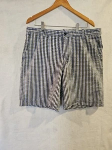 Izod Men's Blue Yellow White Check Shorts Size 38 - Picture 1 of 5