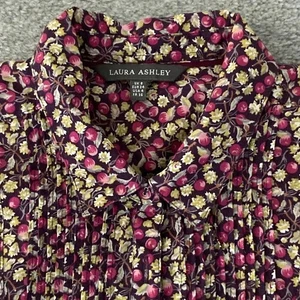Laura Ashley geblümtes Blusenshirt Größe 8 Knopfleiste Oberteil - Bild 1 von 3