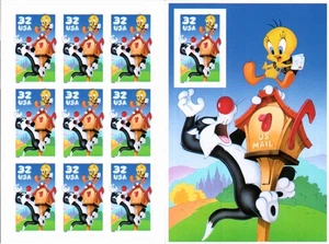 Scott#: 3204 Sylvester & Tweety Bird Pane of 10x32¢ 1998 Stamps - Lot 5 - Picture 1 of 2