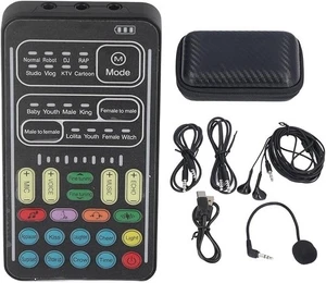 Mini Voice Changer Gaming Live Sound Card Convertisseur de Son avec Lumière L... - Bild 1 von 7