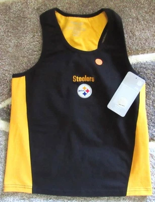 NUEVO CON ETIQUETAS PITTSBURGH STEELERS MUJER CAMISETA SIN MANGAS GRANDE CON SOPORTE SUJETADOR TALLA L Foto 1 de 4