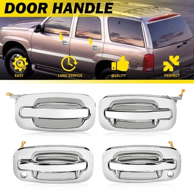 Door Handles Exterior Fits Cadillac Escalade Chevy Avalanche GMC Yukon 2000-06 J - Image 1 of 4