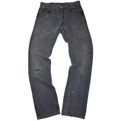 Jeans vintage años 90 Levis 501 botón mosca hechos en EE. UU. 32x34 basura envejecida grunge Foto 1 de 4