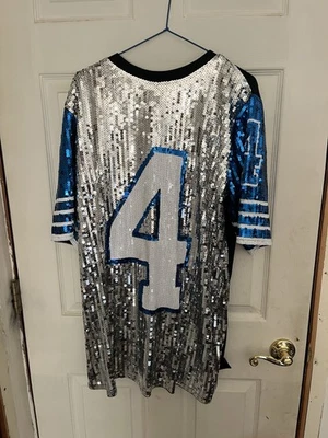 Camiseta larga de fútbol americano con lentejuelas Dallas Cowboys camiseta de fútbol para mujer talla única” Foto 1 de 4