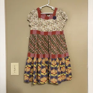 Matilda Jane Girls You & Me Mimi Stripe Tiered Dress Back To School Size 10 - Picture 1 of 7