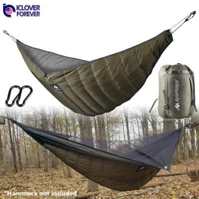 Hamaca de camping debajo del edredón de longitud completa cubierta cálida senderismo mochila tienda Foto 1 de 4