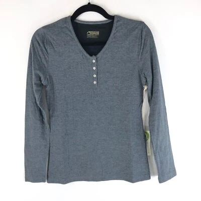 Top Mountain Khakis para mujer Virginia City Henley mezcla de algodón orgánico gris XS Foto 1 de 4