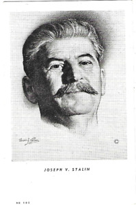 Joseph V Stalin, WW2 USSR Leader From Artist Production 1950's Chrome PC 813A