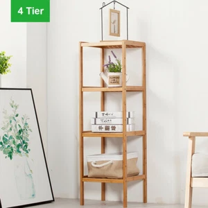 Storage Stand Corner Shelf Unit Rack Plant Holder Bamboo Organiser Home Shop - Picture 1 of 12