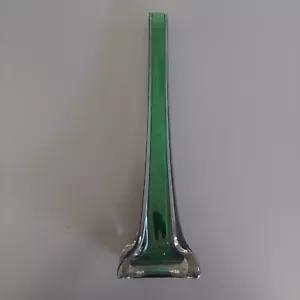Vintage & Rare Stunning Emerald Green Large 12" Bud Vase Mid Century Art Glass - Picture 1 of 9