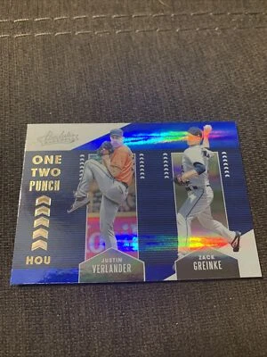 2020 Panini Absolute One Two Punch Blue Spectrum. Astros Verlander & Greinke. - Image 1 of 2