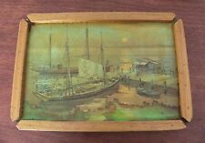 Luggers and schooners of the north west handmade wood tray Bob Booth Perth GUC