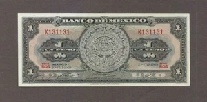 1969 1 EIN PESO MEXIKO MEXIKANISCHE WÄHRUNG UNZ RADARSCHEIN BANKNOTE GELDSCHEIN BARGELD - Bild 1 von 2