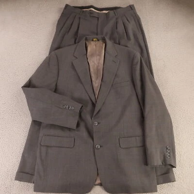 VTG Prince of Wales Check Suit XL Gray Blue Glen Plaid 100% Wool 46L 38x32 - Image 1 of 4