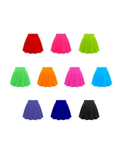 Girls Skater Skirt High Waist Flared Mini Skirt Casual Dance Party Outfit - Picture 1 of 30
