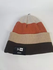 New Era Cap Women's Brown Beige Orange Fashion Cosy Winter Knit Beanie Hat BNWT - Picture 1 of 6