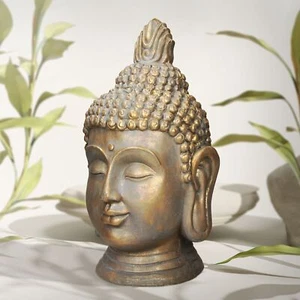 Cabeza de Buda estatua figura decorativa figura decorativa feng shui aspecto bronce poliresina 74,5 cm - Imagen 1 de 7