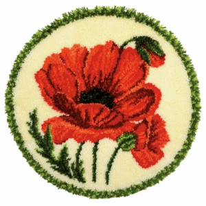 Vervaco Latch Hook Kit: Shaped Rug: Poppy - Picture 1 of 1