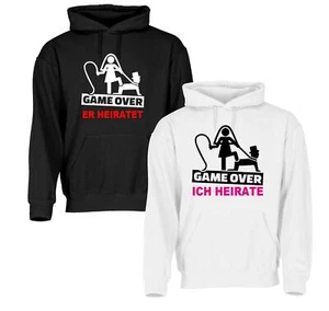 JGA Bachelor Party HOODIE SWEATER HOODIE Wedding Party Mens *GAME OVER* - Picture 1 of 4