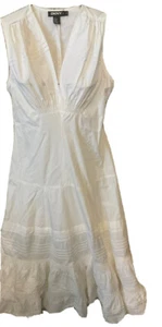 DKNY WEISS 100 % BAUMWOLLE Kleid Damen Sommer Freizeit 2 - Bild 1 von 8
