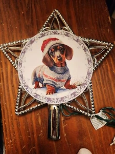 Dachshund Puppy Weiner Dog Christmas Tree Topper Ornament Ornaments - Picture 1 of 2