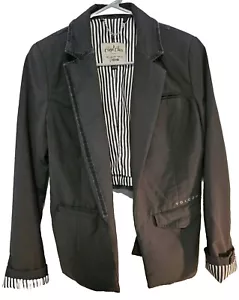 Corpo Class Volcom Cropped Blazer. Black Velvet Trim and Pin Stripe Rare - Picture 1 of 13