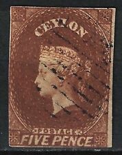 CEYLON SG5, 1857 5d Chestnut, Used