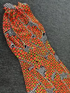 Vintage 60s 70s Halter Orange Maxi Dress Womens Small Retro Disco Mod GoGo - Picture 1 of 6