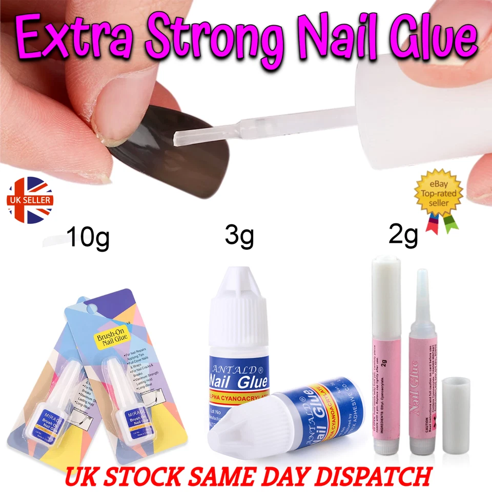 🔥EXTRA STRONG NAIL GLUE🔥Brush on 2g, 3g, 10g Press On Fake False Nail Glue🔥 - Image 1 of 1