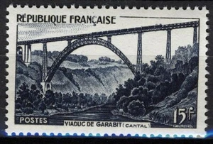 France 1952, 15 Fr Garabit Viaduct by Gustave Eiffel VF MNH, Mi 946 - Picture 1 of 1