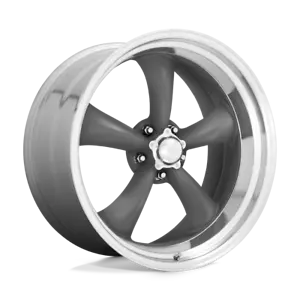American Racing VN215 Classic Torq Thrust II 16x7 5x114.3 0mm Mag Gray Mach Lip - Picture 1 of 2